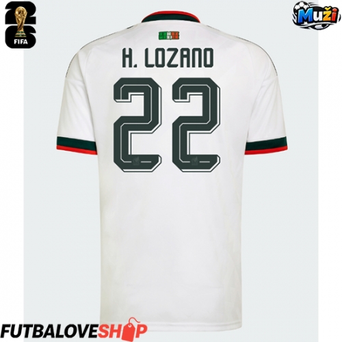 Dres Mexiko Hirving Lozano #22 Preč MS 2026 Krátky Rukáv